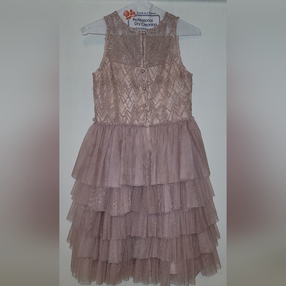 **NWT* Badgley Mischka Big Girl's Maxi Fit-&-Flare Dress - Blush - Size 16 - Picture 7 of 12